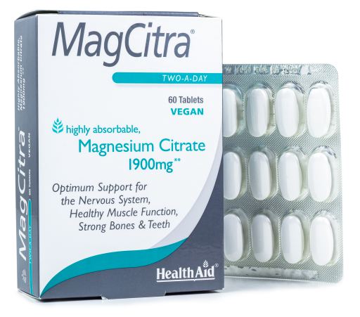 HealthAid MagCitra Magnesiumcitraat 60 Tabletten