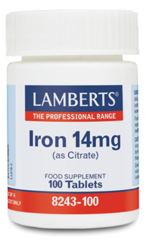 Lamberts IJzer 14 mg citraat met grotere absorptie 100 tabletten