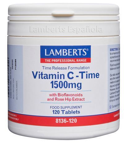 Lamberts Vitamine C 1500 mg Langdurige afgifte met bioflavono&iuml;den en rozenbottels 120 tabletten