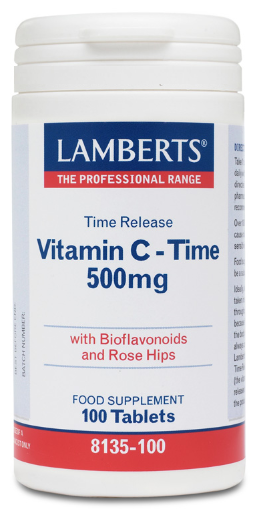 Lamberts Vitamine C 500 mg Langdurige afgifte met bioflavono&iuml;den en rozenbottels 100 tabletten