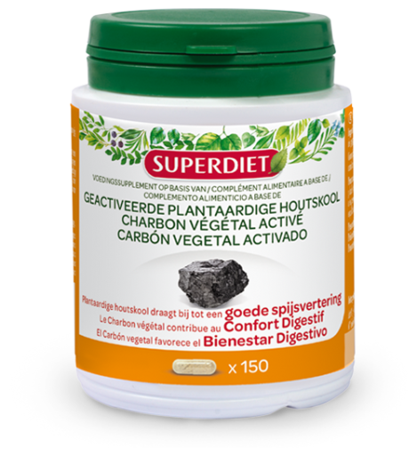 Superdiet Geactiveerde houtskool 150 capsules
