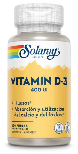 Solaray Vitamine D 400 IE 120 parels