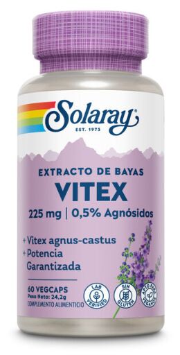 Solaray Vitex Monnikspeper 60 plantaardige capsules