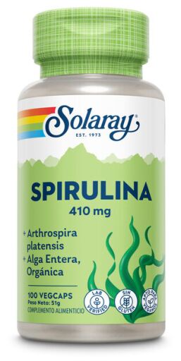 Solaray Spirulina 410 mg 100 plantaardige capsules