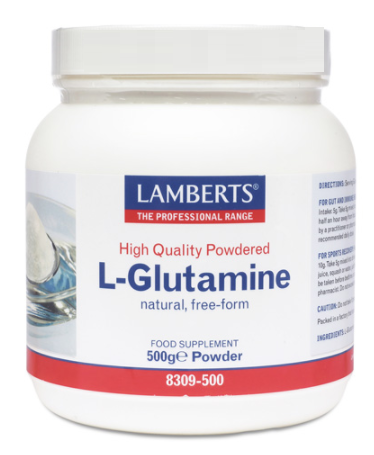 Lamberts L-Glutamine poeder, vrije vorm, gemakkelijk opneembaar, 500 gr