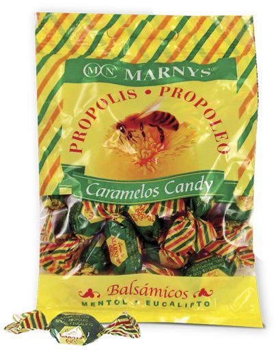 Marnys Propolis, Honing, Menthol en Eucalyptus snoepjes 60 gr