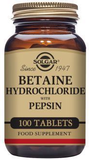 Solgar Betaine Hydrochloride met Pepsine 100 Tabletten
