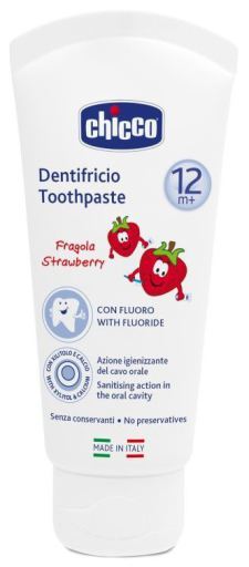 Aardbeienpasta 12M+ met fluoride