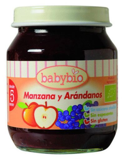 Babybio Appel en bosbessen in een potje van 130 g
