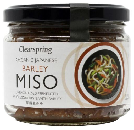 Clearspring Biologische ongepasteuriseerde mugi miso (gerst, glazen pot) 300 g
