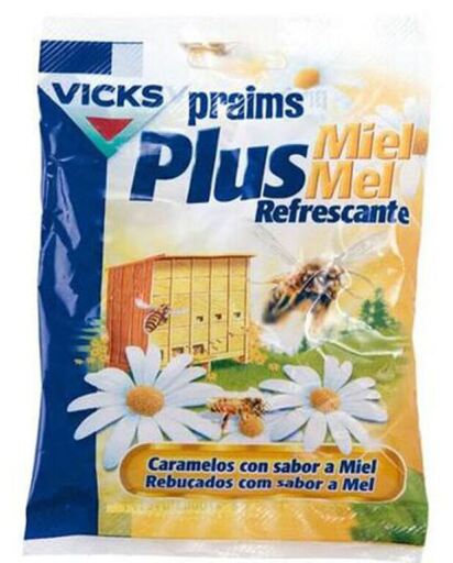 Vicks Praims Plus Verfrissende Honing Snoepjes Zak 72 gr