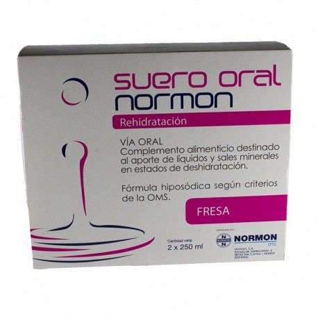 Normon Aardbeien Oraal Serum 2 Verpakkingen 250 ml