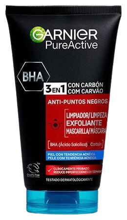 Pure Actieve Gezichtsreinigings- en Exfoli&euml;rende Gel met Houtskool 3 in 1 150 ml