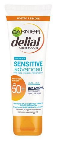 Delial Gevoelige geavanceerde cr&egrave;me voor gezicht en decollet&eacute; SPF 50+ 50 ml