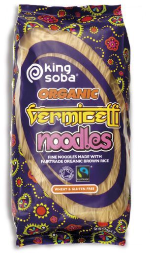 King Soba Bio glutenvrije volkoren vermicelli-noedels, 250 Gr