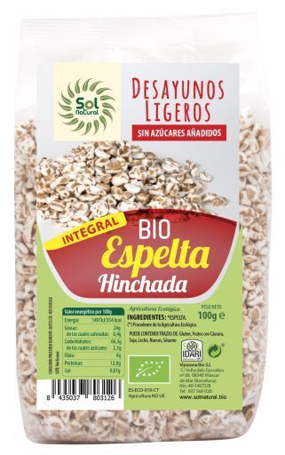 Biologische Gezwollen Integrale Spelt 100 gr