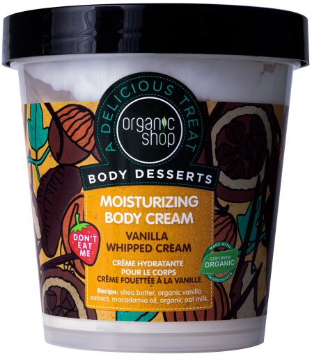 Organic Shop Vanille vochtinbrengende lichaamscr&egrave;me 450 ml