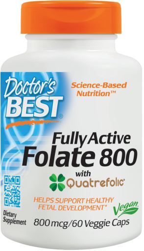 Volledig Actief Foliumzuur 800 met Quatrefolic 800 mcg 60 Veggie Capsules