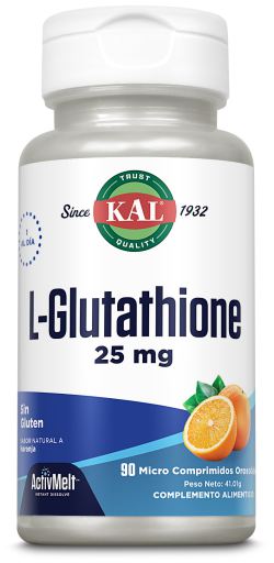 Kal L-Glutathion Sinaasappel 25 mg 90 Orooplosbare Tabletten