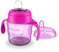Kinderglas met roze zacht mondstuk 200 ml Kinderglas met roze zacht mondstuk 200 ml