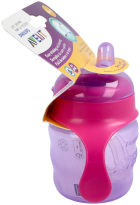 Kinderglas met roze zacht mondstuk 200 ml Kinderglas met roze zacht mondstuk 200 ml