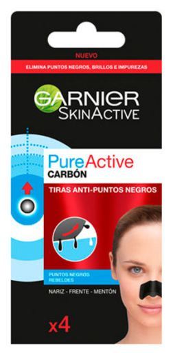 Garnier Pure actieve houtskool anti-mee-eterstrips 4 stuks