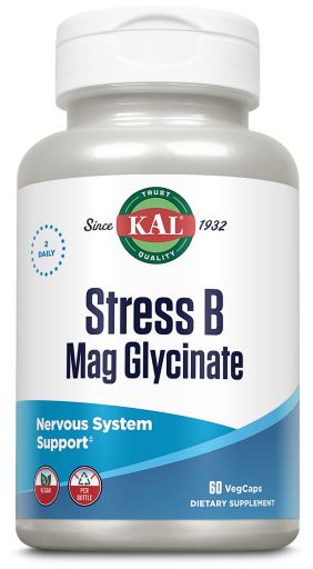 Stres B Magnesiumglycinaat 60 Plantaardige Capsules