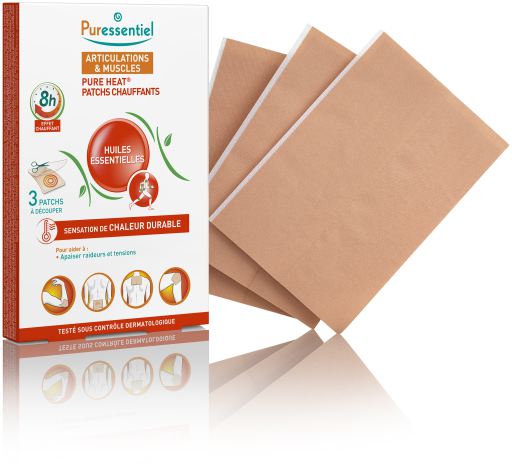 Puressentiel Pure Heat Warmtepleisters voor Gewrichten en Spieren, 3 stuks