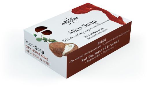 Reishi Zeep Argan Rode Klei en kokosnoot