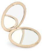 Beige opvouwbare dubbele handtas spiegel