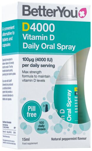 4000 Dagelijkse Vitamine D Orale Spray Natuurlijke Pepermunt 15ml