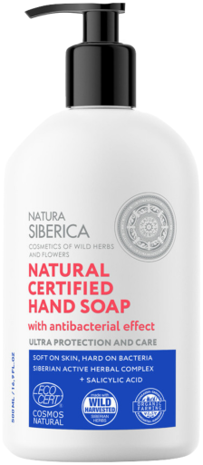 Natura Siberica Gecertificeerde natuurlijke handzeep met hygi&euml;nische werking 500 ml