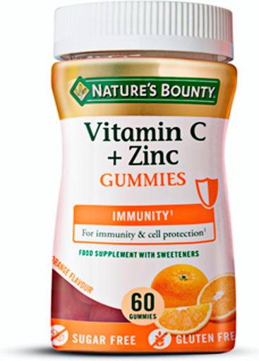 Nature's Bounty Vitamine C+Zinkgummies 60 capsules