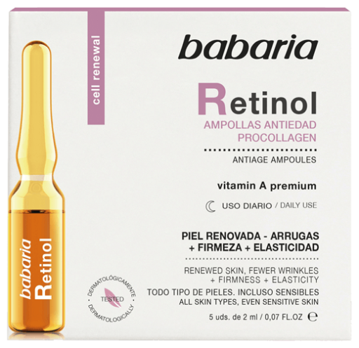 Babaria Retinol Ampullen Anti-Aging Behandeling +5 eenheden