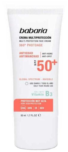 Babaria Zonnecr&egrave;me Spf 50 + Anti-Aging 50 ml