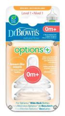 Opties Preemie Flow brede mond siliconen spenen 1 0M+ 2 stuks