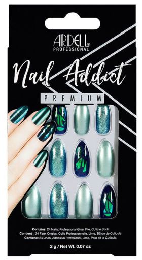 Ardell Nail Addict Kunstnagels Groen Glitter Chroom