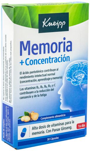 Kneipp Geheugen en concentratie 30 capsules