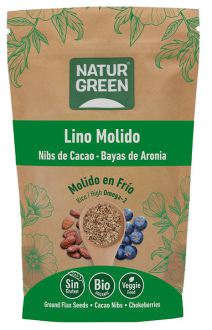 Naturgreen Lijnzaad Cacao Nibs Aronia Bio 225 gr