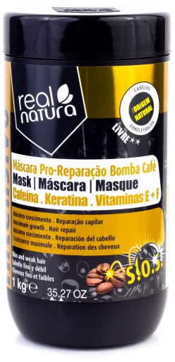Real Natura Haarmasker zonder Zout Pro Repair Coffee Bomb 1 Kg