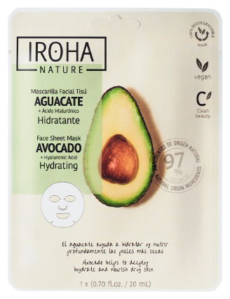 Iroha Nature Avocado Hydraterend Masker + Hyaluronzuur 20 ml