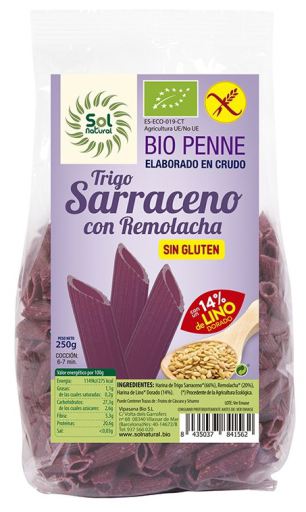 Sol Natural Penne Pasta Boekweit Bieten Lijnzaad Glutenvrij Bio 250 gr
