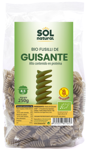 Sol Natural Biologische Glutenvrije Erwten Fusilli 250 gr