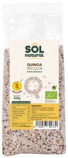 Sol Natural Quinoa Echte Driekleur Glutenvrij Bio 500 gr