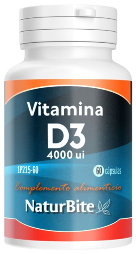 Naturbite Vitamine D3 4000 IE 60 parels