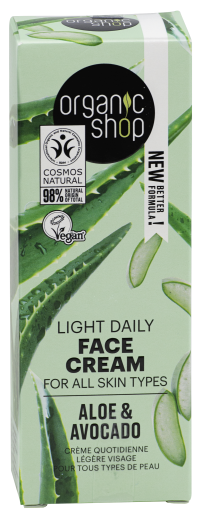 Organic Shop Avocado & Alo&euml; Gladmakende Gezichtscr&egrave;me 50 ml