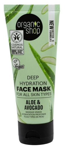 Organic Shop Avocado & Alo&euml; Diep Hydraterend Gezichtsmasker 75 ml