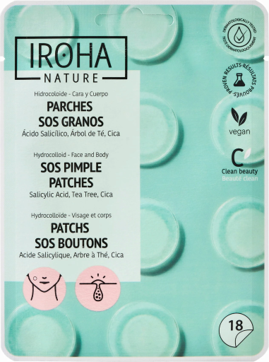 Iroha Nature SOS-pleisters voor mee-eters met salicylzuur 18 eenheden