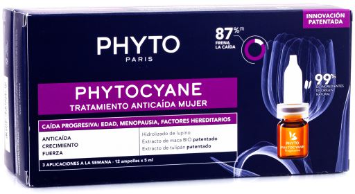 Phyto Phytocyane Anti-Haaruitval Behandeling voor Vrouwen 12 x 5 ml