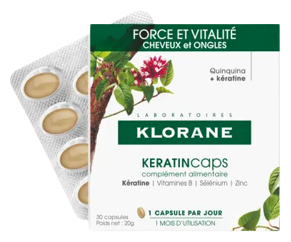 Klorane Kinine en Edelweiss Bio Keratine Haar Nagels 30 Capsules